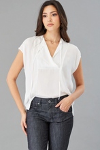 Double Georgette Cap-Sleeve Top | Egg Shell