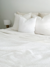 White Cotton Waffle Weave Pillow - 20x20