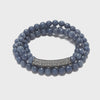 Bar Bracelet -Blue Agate/Silver