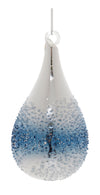 Blue Tear Drop Glass Ornament  Plain  (6"H)