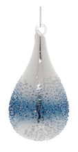 Blue Tear Drop Glass Ornament  Plain  (6