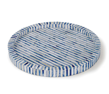 Bone and Indigo Tray (Round)