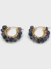 Diddi Beaded Hoop - Blue Sapphire