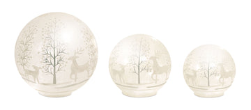 LED Deer and Tree Glass Globe w/ 6 Hour Timer