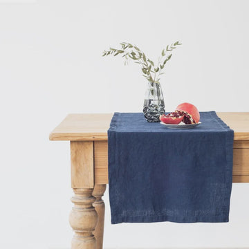 Navy Linen Table Runner