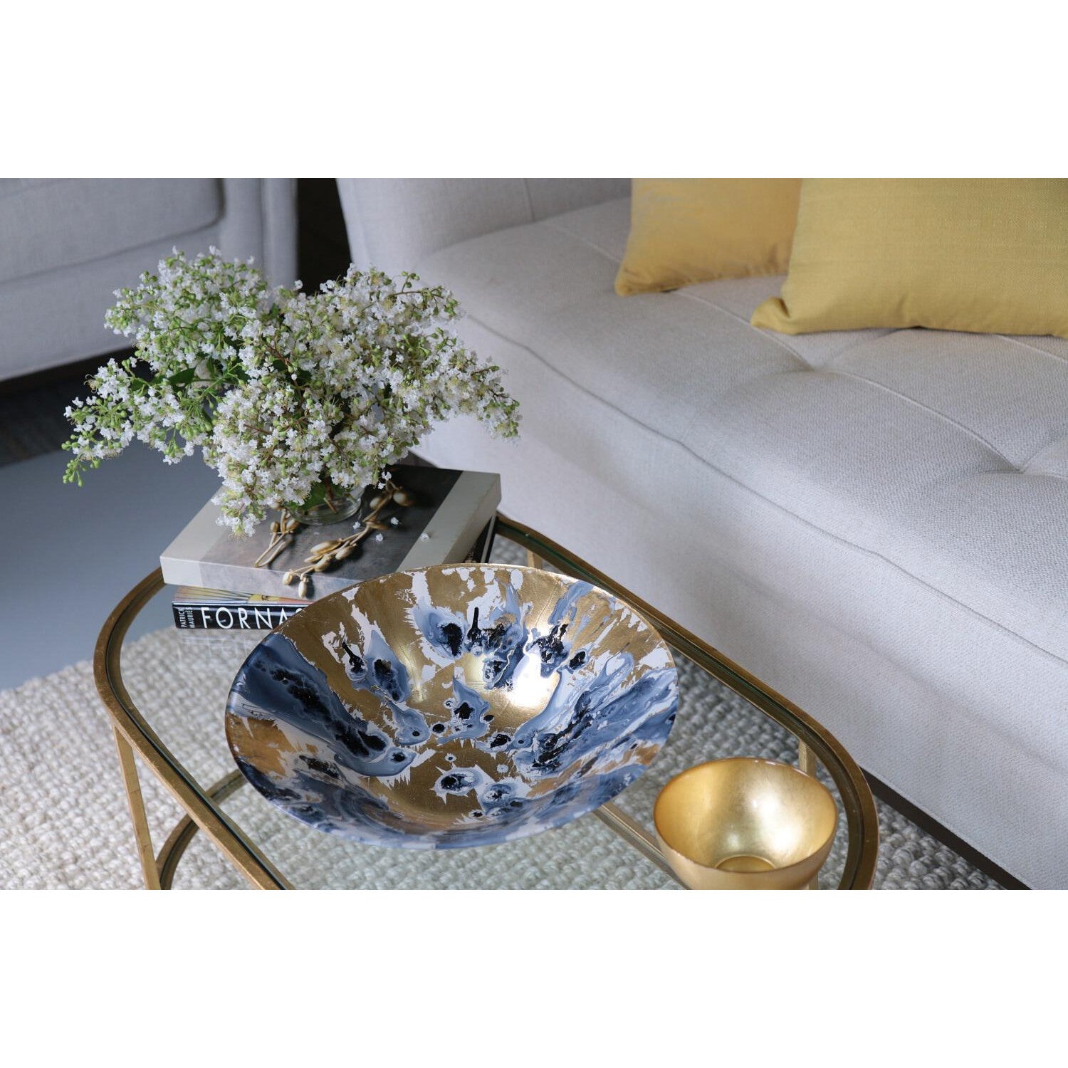 New Orleans Blue and Gold Marble XL Centerpiece