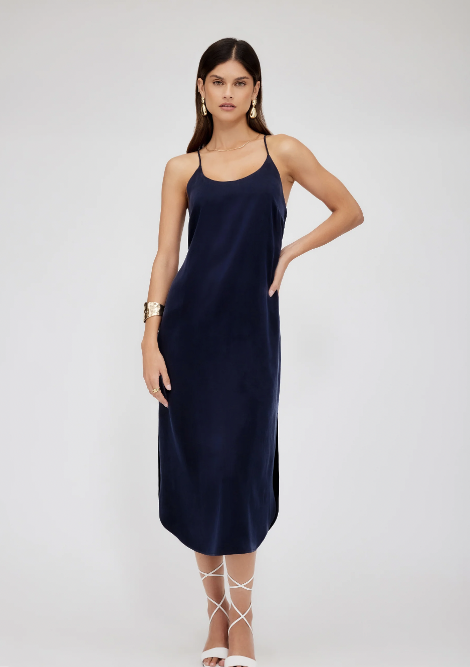 Navy Racer Back Dress