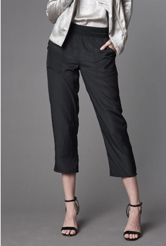 D- Satin Cropped Jogger (Black)