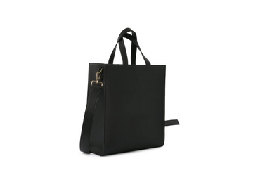 Recycled Leather City Bag - Black