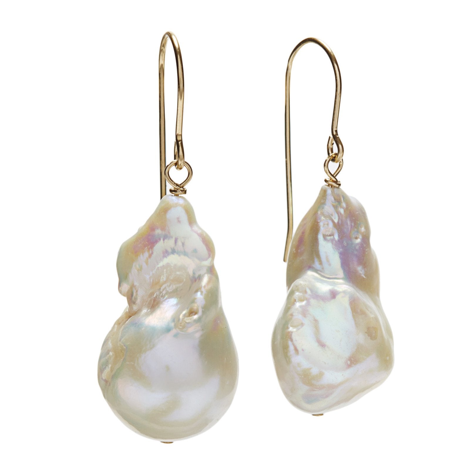 Baroque Pearl Earring White Gold