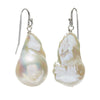 Baroque Pearl Earring White Silver