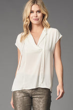 Double Georgette Cap-Sleeve Top | Egg Shell