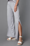 Double Georgette High Slit Pant - Grey