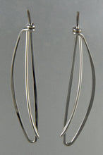 Thin Forged Wire Leaf Shape Earring