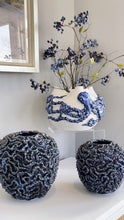 Ocean Blue Coral Ceramic Vase - Short