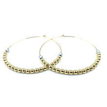 JOY 14k gold hoop earring with gray accent