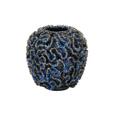 Ocean Blue Coral Ceramic Vase - Short