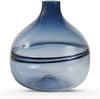10" Persian Blue Glass Striped Vase - Short