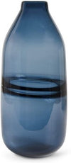 12.75" Persian Blue Glass Striped Vase