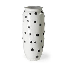 White Ceramic Polka Dot Vase (Lg)