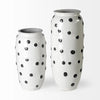 White Ceramic Polka Dot Vase (Lg)