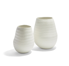 Embossed Lines Organic Vase with Matte Finish (Lg)