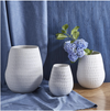 Embossed Lines Organic Vase with Matte Finish (Lg)